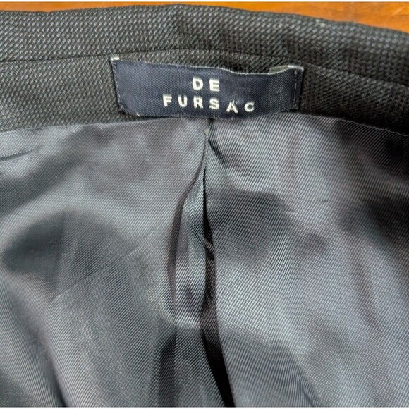 DE Fursac Wool Blazer Men's Size 48 Charcoal Single-Breasted Notch Lapel Jacket - Picture 5 of 11